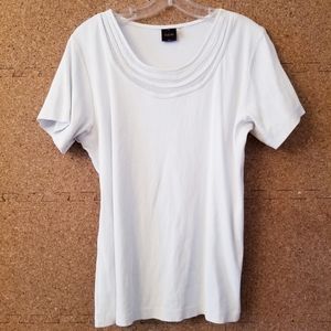 🆑️ Rafaella | Sheer Collar Short Sleeve Shirt